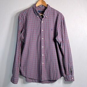 Ralph Lauren Long Sleeve Plaid 100% Cotton Button Down size XL